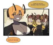 말벌을 몰아내는 꿀벌 군단.manga
