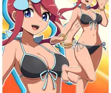 비키니 걸 풍만이 승부를 걸어왔다