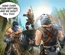 스카이림) 도바킨이 자신을 습격한 산적들에게 인도적인 처벌을 내리는 만화