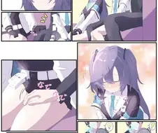 [블루아카] 유우카 허벅지 쓰다듬는 만화.manwha