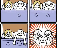 남녀가 침대위에서......