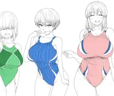 우자키) 수영복 입은 우자키家 모녀.manga