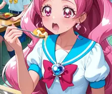 프리큐어)크림이들어간 음식을 먹을뿐입니다