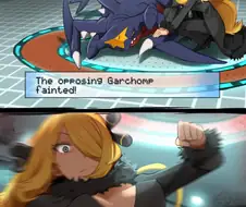 "챔피언 난천은 더이상 싸울 포켓몬이 없다!"