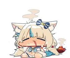 (버튜버)극심한 더위를 먹은 물냥이