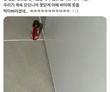 방화문 못박아서 고정시키는 이웃.jpg
