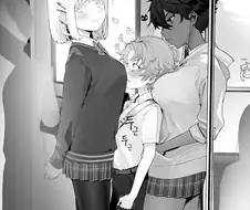 전철에서 남자애를 괴롭히는 나쁜 누나들.manga