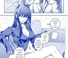 블루아카,후방?) 선생의 옷을 빌려입은 사오리 만화