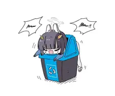 블루아카)쓰레기통에 엉덩이가 끼인 미유.manhwa