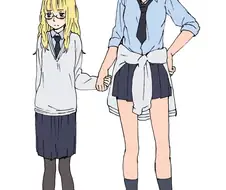 금발 외국인 유학생과 장신 보이시 여고생 백합.manga