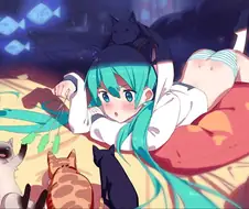 고양이와 놀아주는 하츠네 미쿠.manga