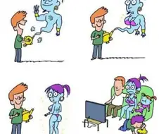 램프의 지니와 결혼하는 만화.manwha