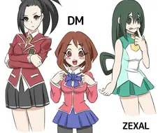 유희왕 시리즈 교복을 입은 히로아카 히로인들.manga