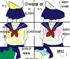 현실과 2차원 속 여고생의 상황 비교