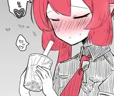 블루아카) 맛있는 타피오카 마시는 준코쨩