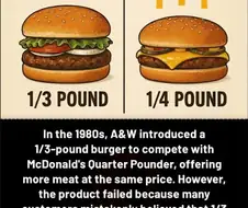 미국에서 서드 파운드 버거가 쿼터 파운드 버거에 진 이유