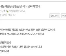 아나운서랑은 짐승같은 섹크스 못하는 이유