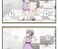 @) 타이머로 사진찍는 사치코 방해하는 나기