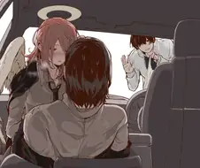 체인소맨) 차에서 사랑을 나누는 아키