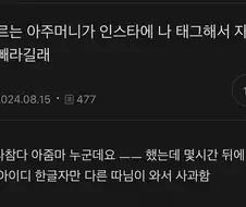 모르는 아줌마가 자꾸 내 인스타 계정에 와서 살 빼라 함 ㅡㅡ.jpg