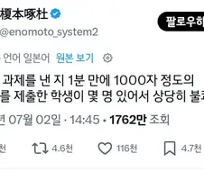 학생들의 과제 제출이 빨라서 기분나쁜 교수자