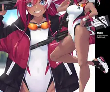 매력적인 갈색 피부 수영복