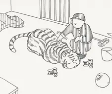 동물을 돌보는 만화