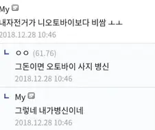 내자전거가 니오토바이보다 비쌈