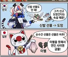 국기무스메) 한중일의 선물 금기 품목