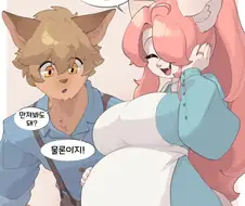 퍼리)아내의 더 커진 부분을 만져보는 남편