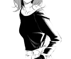 여자 선배가 한쪽으로만 머리 넘기는 manga