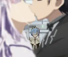 리제로) 키스하는 에밀리아와 스바루