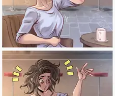 카페에서 커피를 마시다가 TS당하는 만화