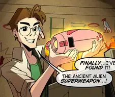 고대인의 유물 TS 광선총을 발굴해낸 만화.manwha