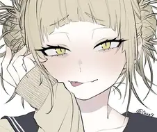 미소가 예쁜 금발 교복 미소녀.manga