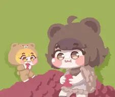 (트릭컬)사과 잔뜩먹는 곰탱이들