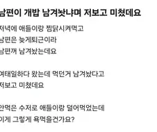 남편이 개밥 남겨놨냐며 저보고 미쳤데요