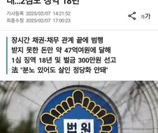 금전 갈등 끝에 흉기 휘둘러 살해한 80대... 징역 18년