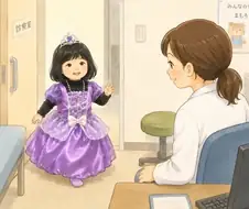소아과 외래에 3세 공주님이 기침과 콧물 때문에 내원