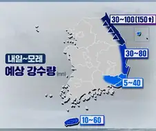 토,일 예상 강수량