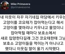 마당에서 키우는 고양이가 코요테에 잡아먹힌다는 이웃.JPG