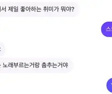 ? : 넌 제일 좋아하는 취미가 뭐야?