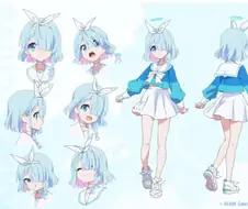 블루아카이브 애니 캐릭터 설정화인데