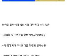 해외 북한 식당에서 한국인 손님을 받지 않게된 계기