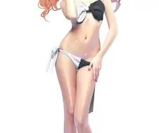 비키니를 입은 핑크머리 갸루 여고생.manga