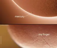 태양과 비교한 수성의 크기와...