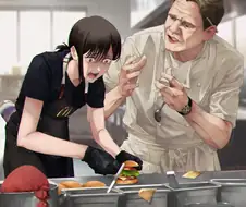 체인소맨)햄버거 알바하다가 욕먹는 코베니
