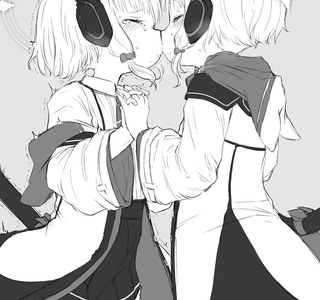 블루아카) 모모이와 미도리가 키스하는 만화