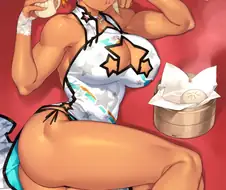 약후+갈색피부+근육녀+거유+만두머리+개조 치파오+냠냠