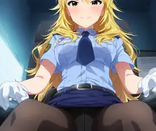 @, AI, 후방) 수갑에 묶인 허니를 보는 미키